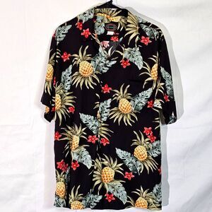 #0362 Hawaiian Reserve Collection Made in Hawaii Men's Pineapple Aloha Shirt L